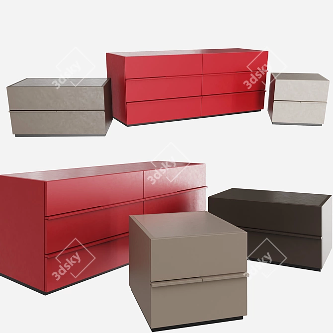 Minimalist Chest of Drawers AKI 3D model image 1