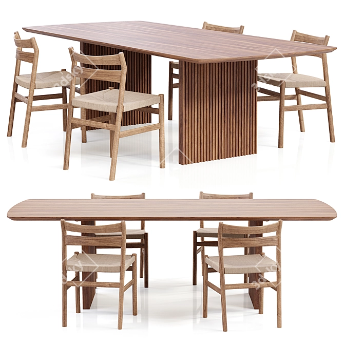 Contemporary Artilleriet BM1 Chair & Ten Table 3D model image 1