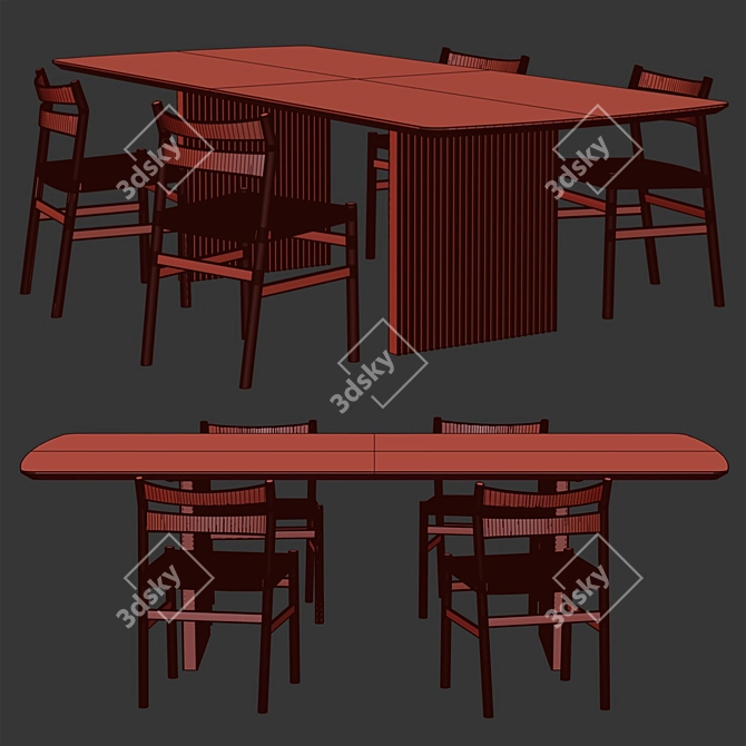 Contemporary Artilleriet BM1 Chair & Ten Table 3D model image 2