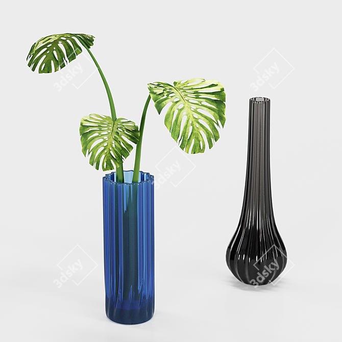 Reflex Murano Glass Vases: Set No4 3D model image 2