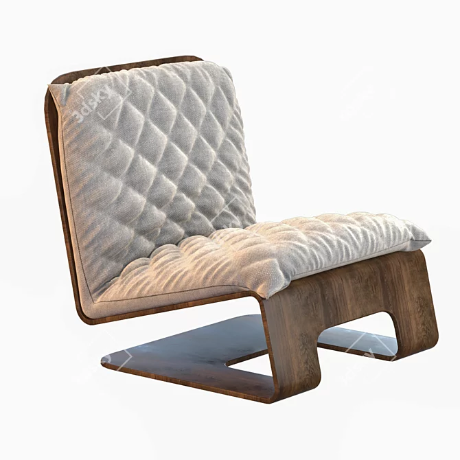 Elegant MOS Lounge Chair: Unique Design, Wood Frame 3D model image 10