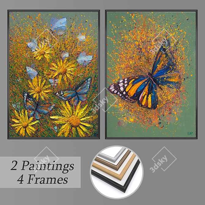 Versatile Set of Wall Paintings 3D model image 1