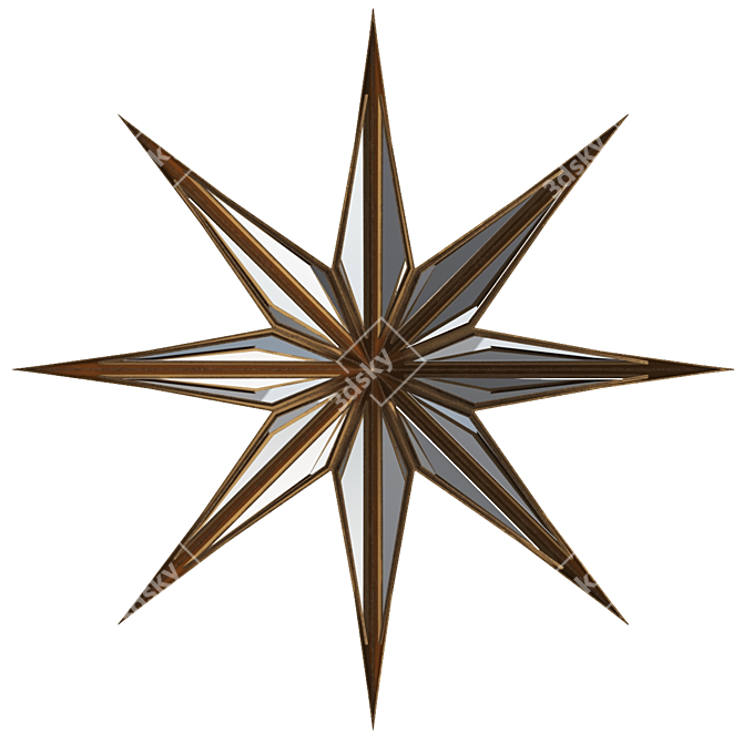 Star-shaped Golden Mirror Leonide 3D model image 4