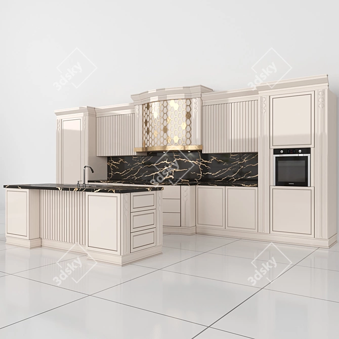 Modern Kitchen Set 3D model image 1