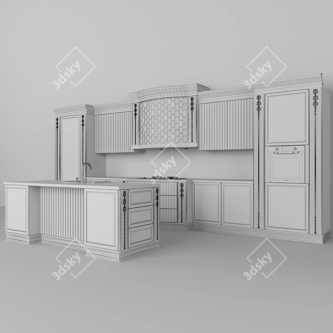 Modern Kitchen Set 3D model image 3