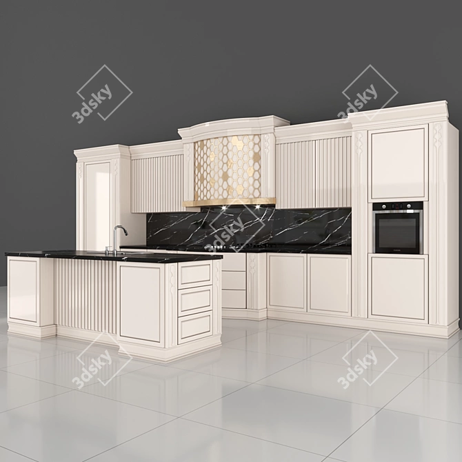 Modern Kitchen Set 3D model image 4