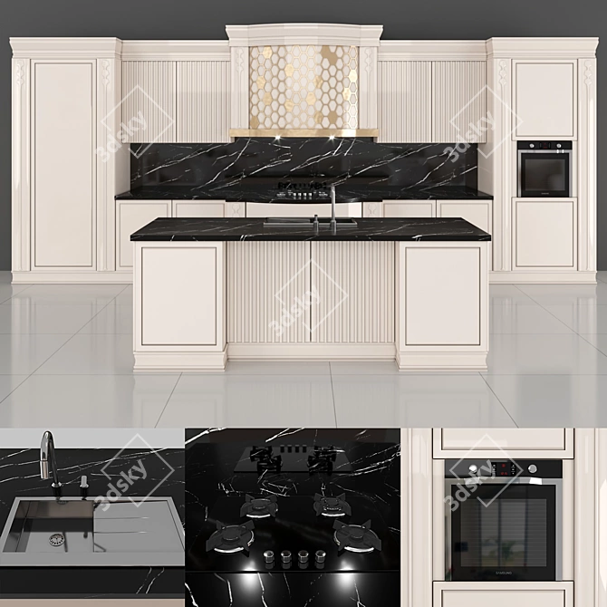 Modern Kitchen Set 3D model image 5