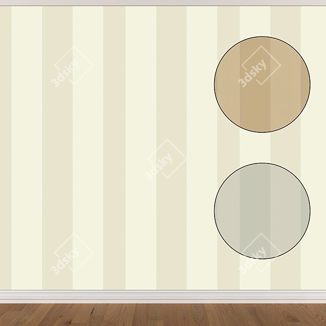 Seamless Wallpaper Set in 3 Colors 3D model image 1