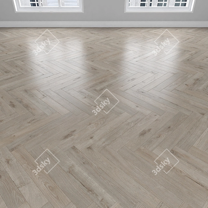 Oak Parquet: Herringbone, Linear & Chevron 3D model image 3