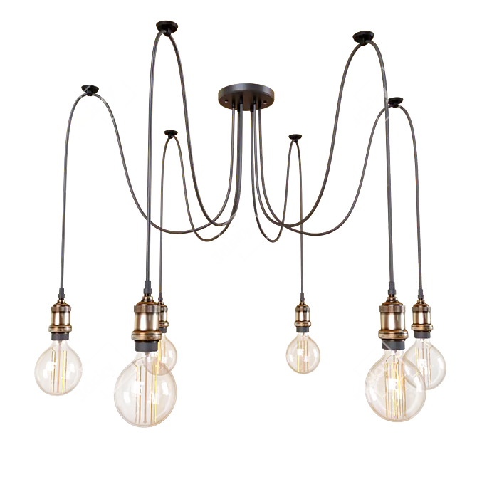 Loft It Black Metal Pendant Light 3D model image 1