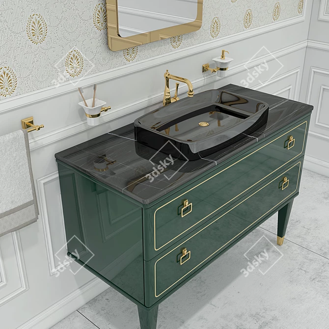 Elegant Mia Italia Torino Vanity 3D model image 2