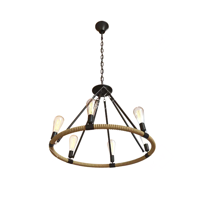 Vintage Rope Pendant Light - LOFT1861/6 3D model image 3