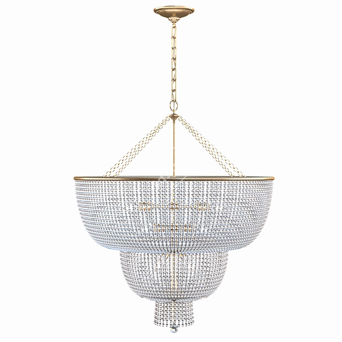 Elegant Hand-Rubbed An Chandelier 3D model image 1