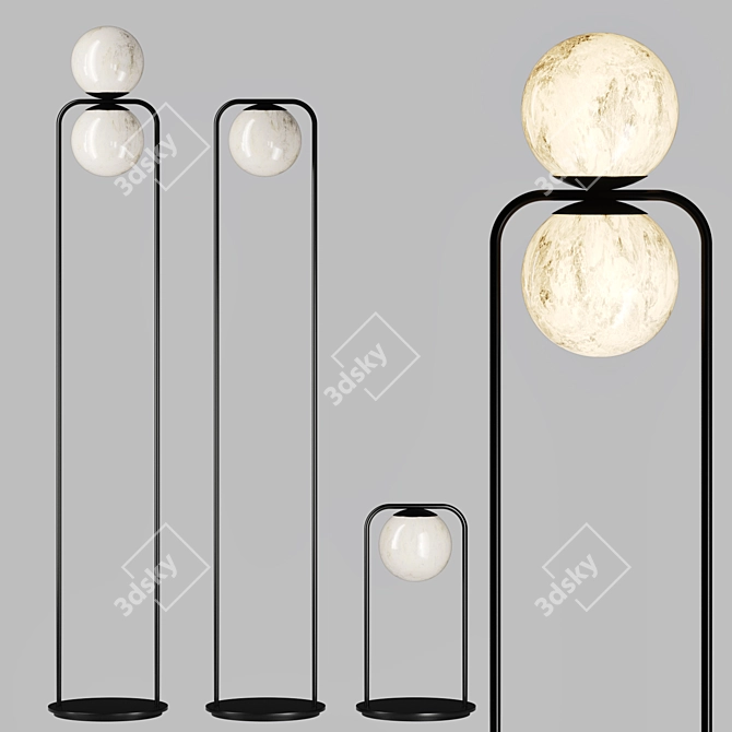 TRIBECA LED Alabaster Floor Lamp 3D model image 1