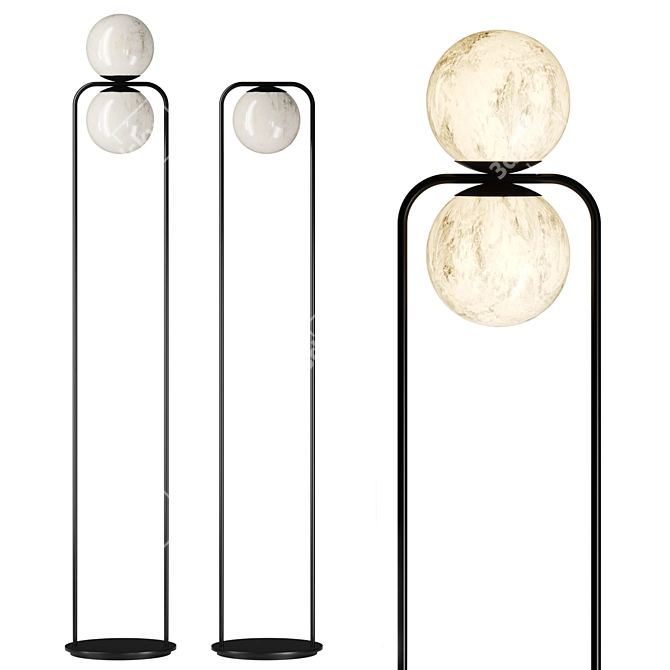 TRIBECA LED Alabaster Floor Lamp 3D model image 2