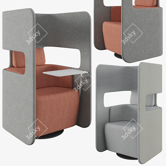 Compact Office Seat: W-700xD-650xH-1260 3D model image 1