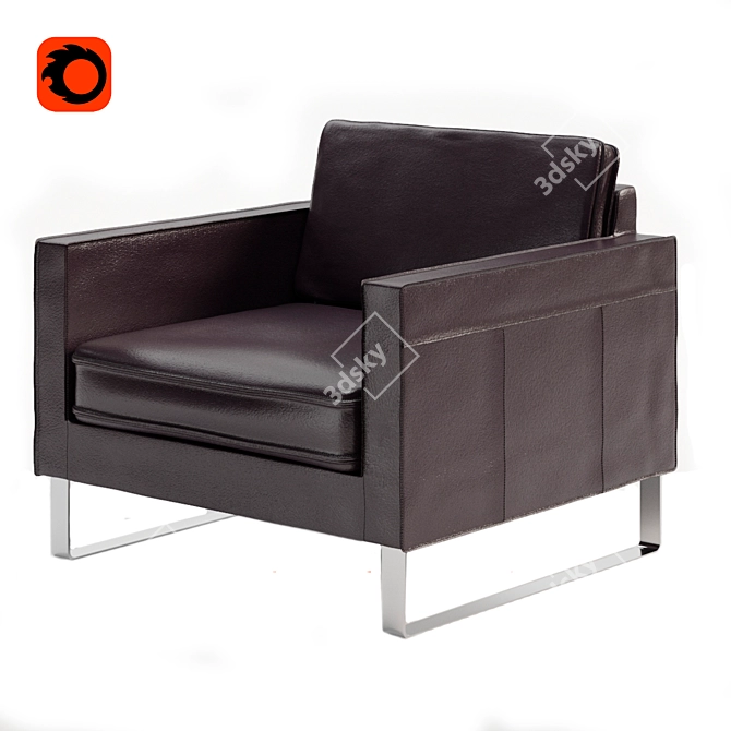 Cozy and Stylish Mellby Armchair 3D model image 1