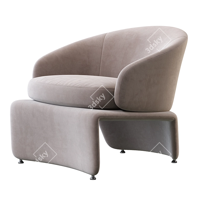 Bold Comfort: Halley Armchair 3D model image 2