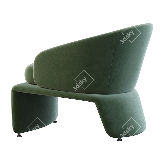 Bold Comfort: Halley Armchair 3D model image 4