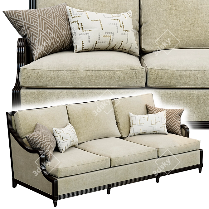 Elegant Morrissey Stuart Sofa 3D model image 1