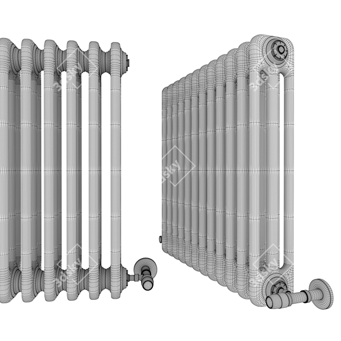 Elegant Cordivari Ardesia Radiator 3D model image 5