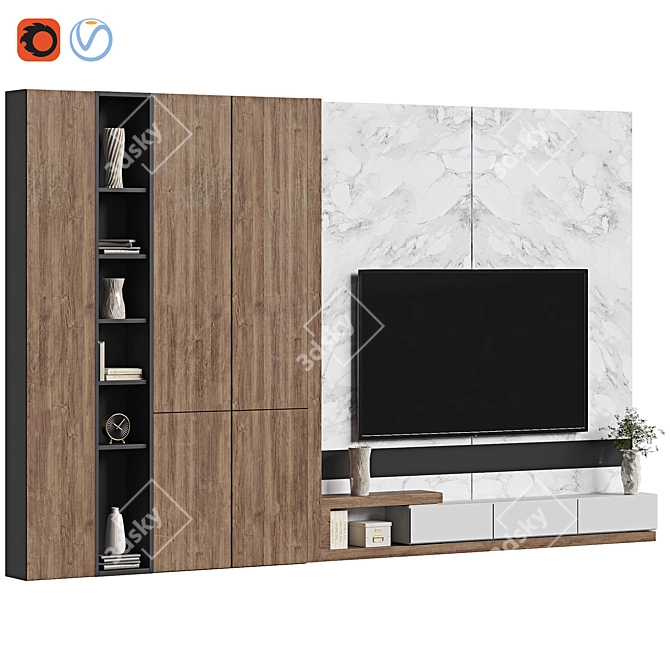 Sleek TV Wall Mount Solution 3D model image 3