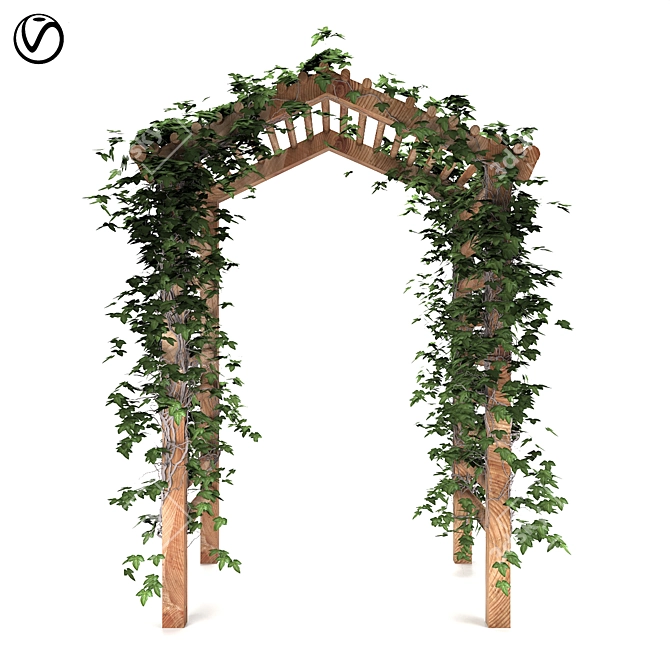 Ivy-Laced Arbor: Perfect for Outdoor Scenes! 3D model image 1