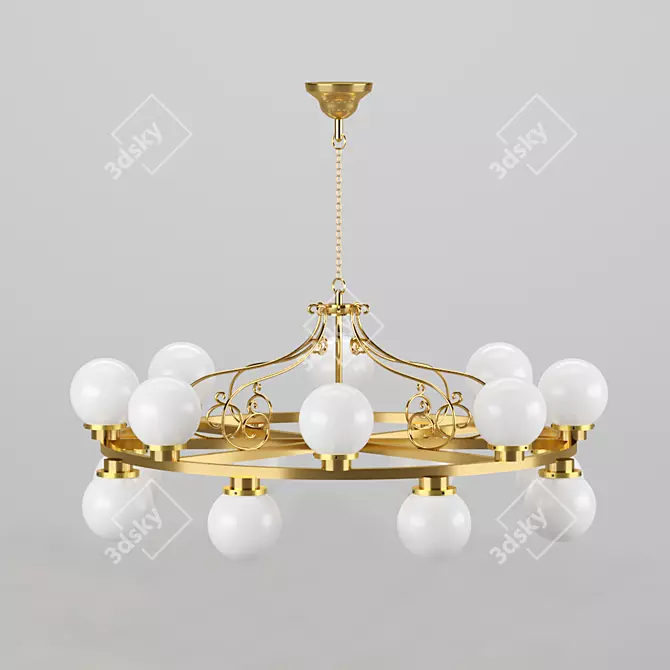 Elegant Crystal Chandeliers for Luxury Décor 3D model image 3