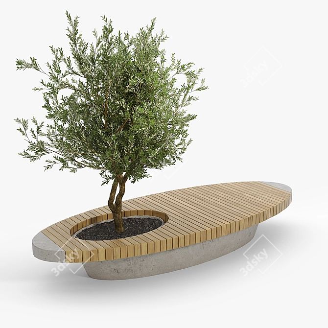 Floral Bench: Stylish Garden Seating 3D model image 3