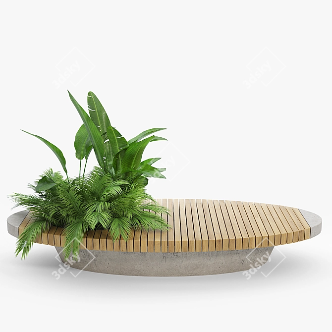 Floral Bench: Stylish Garden Seating 3D model image 4