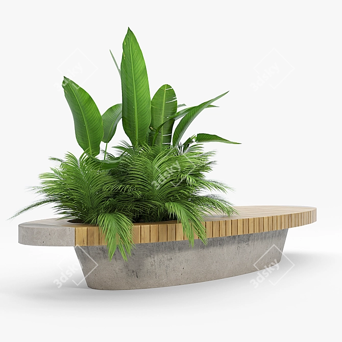 Floral Bench: Stylish Garden Seating 3D model image 5