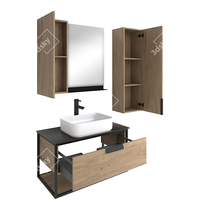 Luxury Bathroom Furniture Set "Comforty Cologne 90 3D model image 3