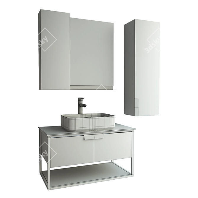 Luxury Bathroom Furniture Set "Comforty Cologne 90 3D model image 7