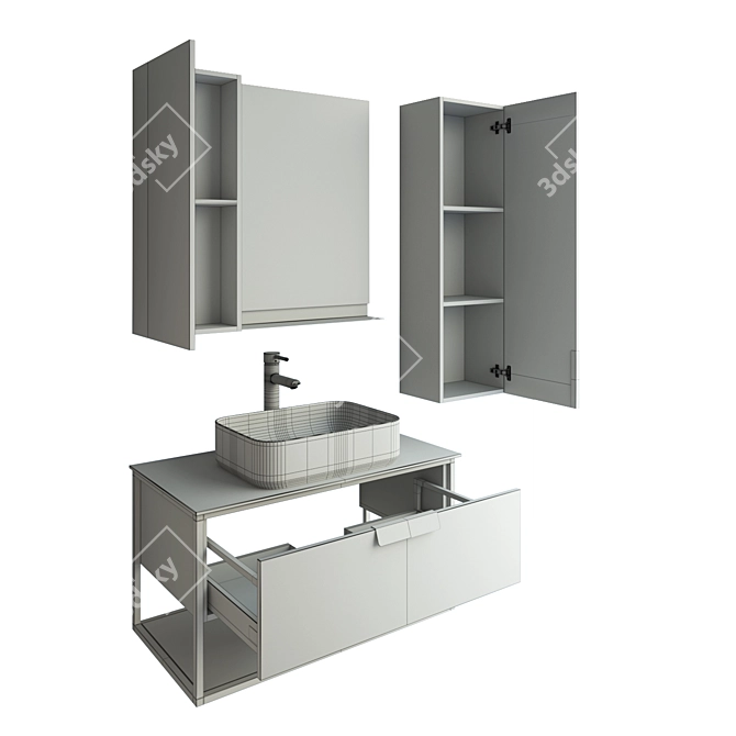 Luxury Bathroom Furniture Set "Comforty Cologne 90 3D model image 8