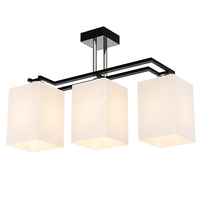 Modern Chrome and Wenge Chandelier 3D model image 1