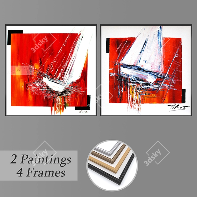 Gallery Collection: Set of Wall Paintings 3D model image 1