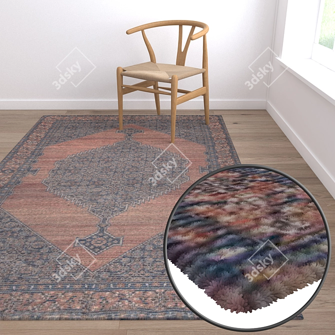Title: Luxury Carpet Set: High-Quality Textures-3 Variants 3D model image 5