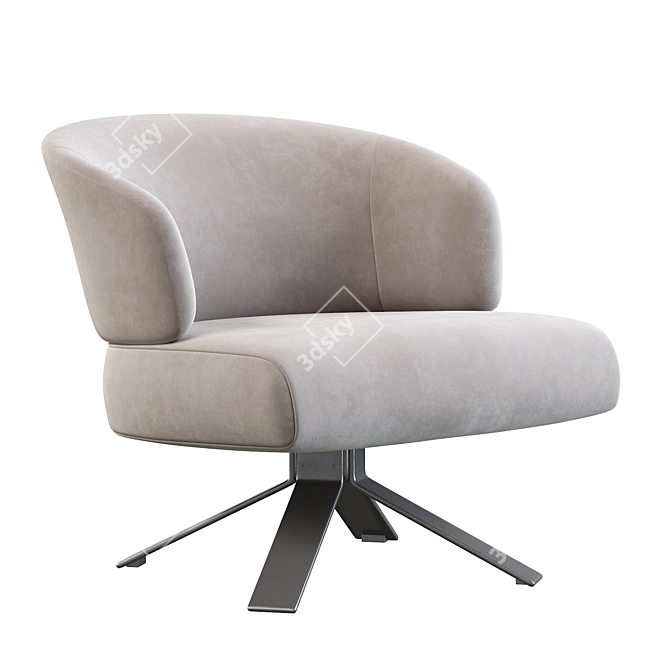 Graceful and Compact: Reeves Small Armchair 3D model image 1