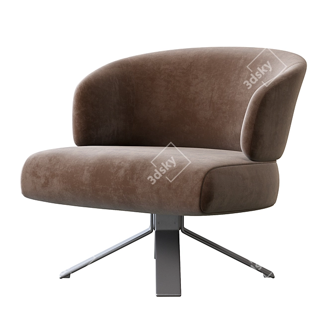 Graceful and Compact: Reeves Small Armchair 3D model image 2