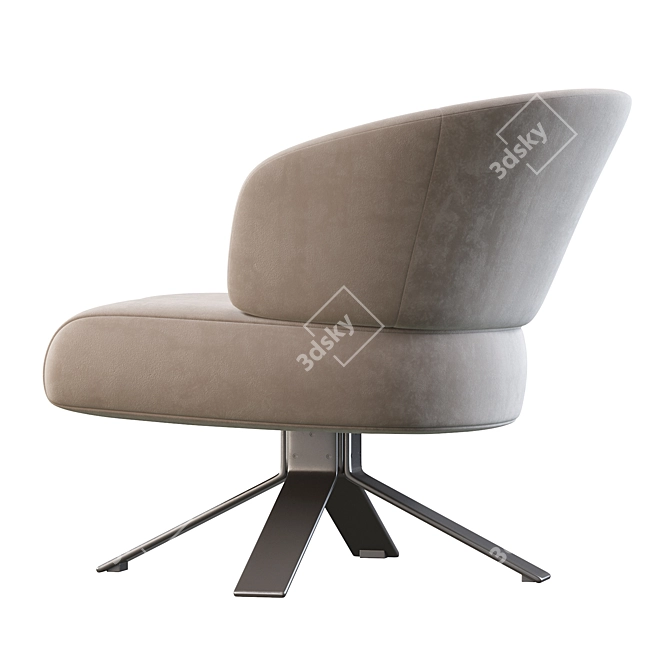 Graceful and Compact: Reeves Small Armchair 3D model image 3