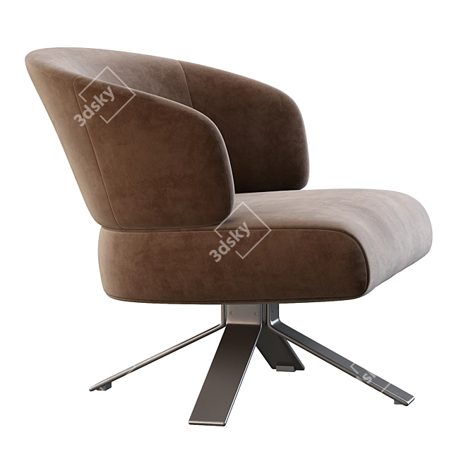 Graceful and Compact: Reeves Small Armchair 3D model image 4