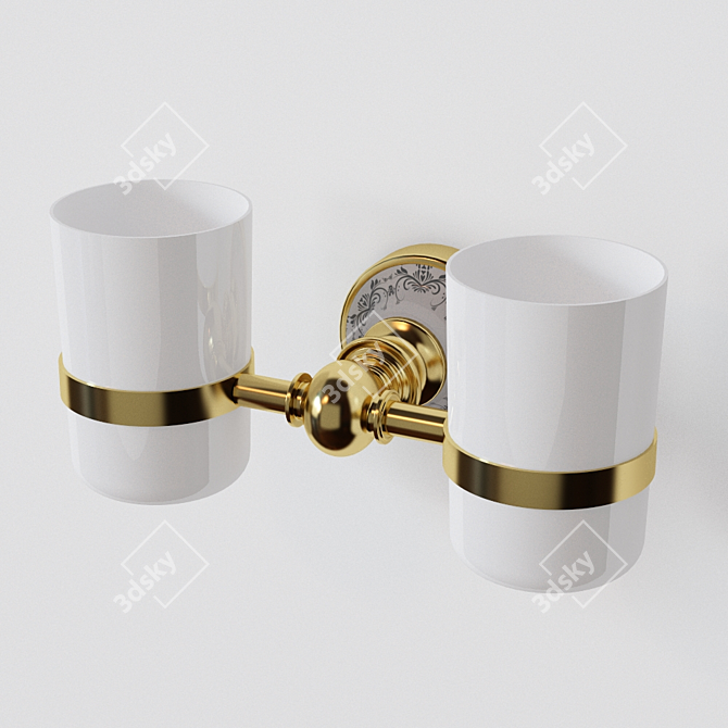 Gilded 3D Bathroom Set 3D model image 3