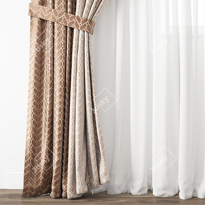 Elegant Curtain Design 3D model image 2