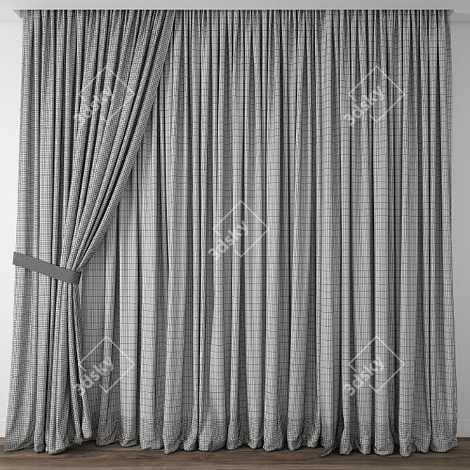Elegant Curtain Design 3D model image 3
