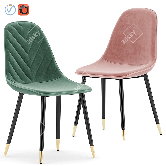 Valencia Dining Chair: Sleek and Stylish Seating 3D model image 1