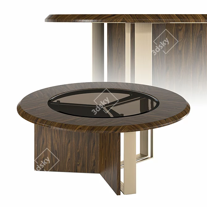 Sleek Wooden Center Table 3D model image 1