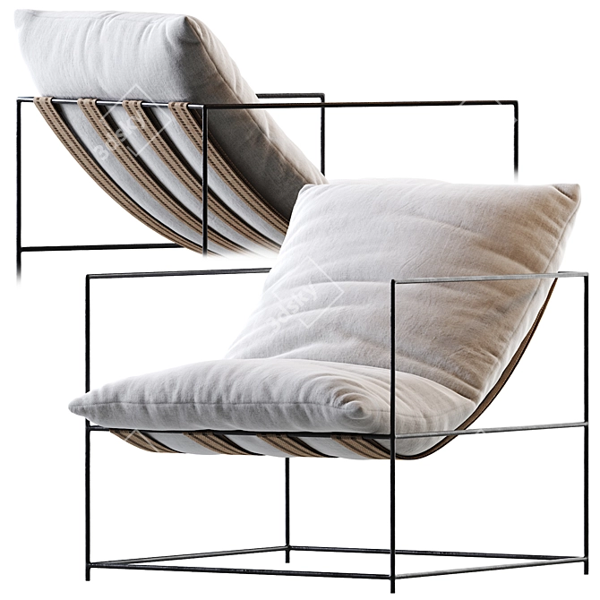Elegant Sierra Chair: 36"W + 36"D + 30"H 3D model image 1