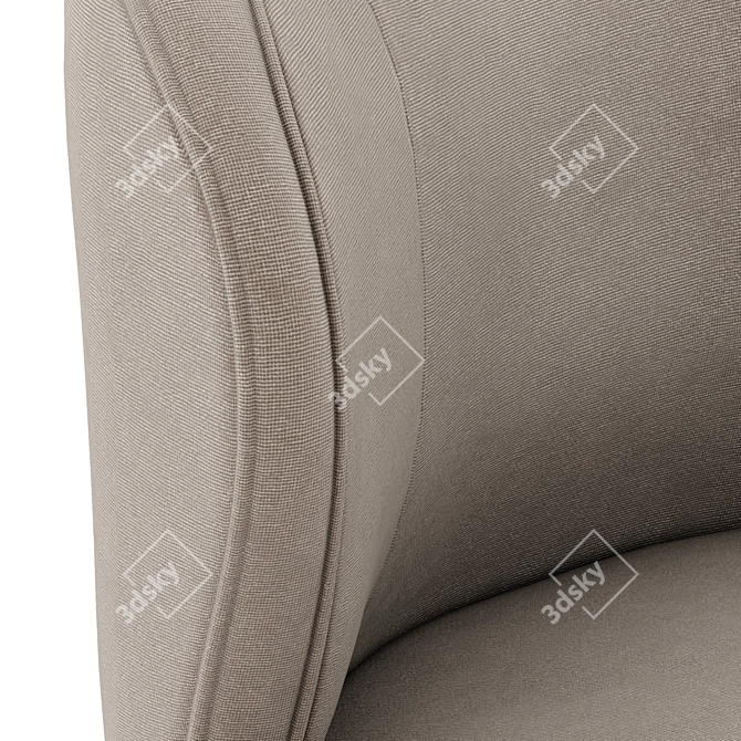 Elegant Flax Linen Kitts Chair 3D model image 6