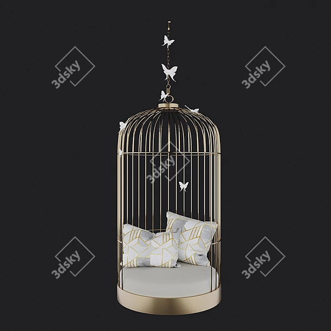 Gilded Photozone Cage 3D model image 1