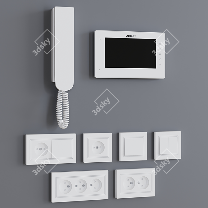 Hallway Video Intercom System 3D model image 2